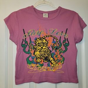 Urban Outfitters Pink Graphic Crop Tee